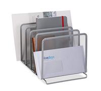 Relaxdays Organizador oficina 5 espacios plateado plata