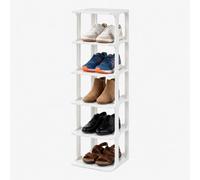 Relaxdays Organizador de Zapatos, 6 Niveles, 91 x 26,5 x 30,5 cm, Blanco | apilable, ampliable, plástico