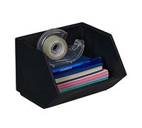 Relaxdays Organizador Escritorio, 1 Compartimento, Cajonera Bambú Apilable, Multifuncional, 12,5x17,5x15,5 cm, Antracita