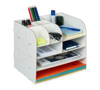 Relaxdays Organizador escritorio 10 compartimentos blanco