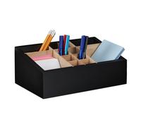 Relaxdays Organizador escritorio 12 compartimentos marrón claro,negro
