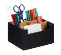 Relaxdays Organizador escritorio 5 compartimientos marrón claro,negro