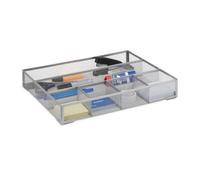 Relaxdays Organizador escritorio 6 compartimentos plata