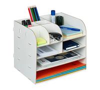 Relaxdays Organizador escritorio 10 compartimentos blanco