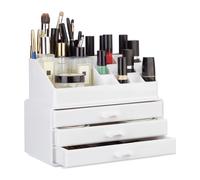 Relaxdays Organizador maquillaje pequeño blanco