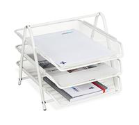 Relaxdays Organizador de oficina en 3 niveles blanco