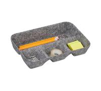 Relaxdays Organizador para Cajones Fieltro, Almacenaje Escritorio, 5,5 x 29,5 x 19 cm, 4 Compartimientos, Gris Claro