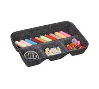 Relaxdays Organizador para Cajones Fieltro, Almacenaje Escritorio, 5,5 x 29,5 x 19 cm, 4 Compartimientos, Gris Oscuro