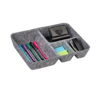 Relaxdays Organizador para Cajones Fieltro, Almacenaje Escritorio, 6,5 x 32 x 25 cm, 4 Compartimientos, Gris Claro