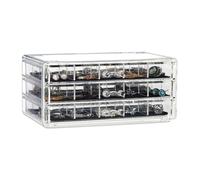 Relaxdays Organizador para maquillaje con cajones negro,transparente