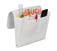 Relaxdays Bolsa de Cama para Colgar, 5 Compartimentos, Almacenamiento de Cama y sofá, Fieltro Organizador de Cama HBT 26 x 28 x 5 cm, Color Blanco