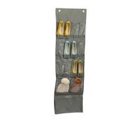 Relaxdays Organizador Zapatos, 15 Compartimentos, Zapatero Puerta, 158x47,5x5 cm, Malla y Tela, Soporte Calzado, Gris