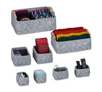 Relaxdays Organizadores de armario 8 piezas gris marrón claro,gris