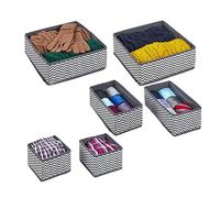 Relaxdays Set de 6 organizadores para cajones blanco,gris