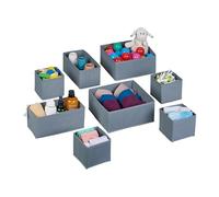 Relaxdays Set de 8 organizadores para cajones gris