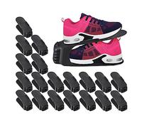 Relaxdays Organizadores Zapatos, Pack 20 Apiladores Calzado Zapatería, hasta Talla 39, Antideslizante, Plástico, Negro