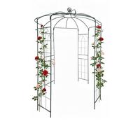 Relaxdays Pabellón de Rosas metálico, HBT: 290 x 206 x 206 cm, Soporte para trepadoras, jardín, con Gancho, Verde