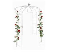 Relaxdays Pabellón de Rosas metálico, Soporte para trepadoras, jardín, con Gancho, Blanco, 290 x 206 x 206 cm