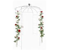 Relaxdays Pabellón metal para rosas blanco,plata