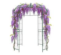 Relaxdays Pabellón metálico para Rosas, 275x211x211 cm, Verde Oscuro | Soporte para trepadoras, jardín, transitable