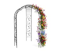 Relaxdays Pabellón para Rosales, Metal, Al x An x P: 250 x 178 x 178 cm, Arco para Plantas trepadoras, Negro