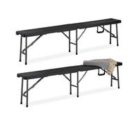 Relaxdays Pack 2 bancos camping plegables negros negro