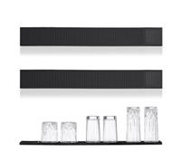 Relaxdays Pack 2 Bar Mats, Esterillas Escurridoras de Vasos, con Relieve, 60 x 8 cm, PVC, para Secar Vajilla, Negro