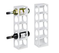 Relaxdays Pack 2 botelleros vino bambú blancos blanco