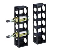Relaxdays Pack 2 botelleros vino bambú negros negro