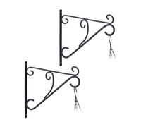 Relaxdays Pack 2 ganchos maceta pared negros negro