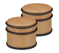 Relaxdays Set 2 topes para puerta efecto madera marrón claro,negro