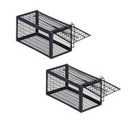 Relaxdays Set 2 trampas para ratones y ratas vivos negro