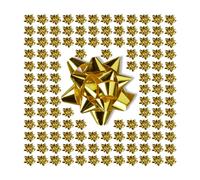 Relaxdays Pack 200 lazos para regalo oro