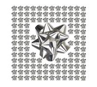 Relaxdays Pack 200 lazos para regalo plata