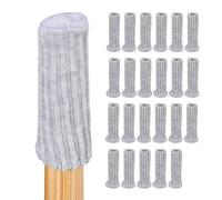 Relaxdays Pack 24 Fundas Protectoras para Patas de Silla, Cubrepatas Mesa o Sillón, Elásticas, Protección Mueble, Gris