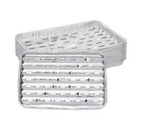 Relaxdays Pack 25 bandejas de aluminio barbacoa plata
