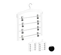 Relaxdays Pack 3 perchas múltiples con pinzas blanco,negro,plata