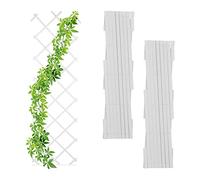 Relaxdays Pack 3 Soportes Reja Trepadoras, Guías Plantas Enredaderas Plegables, 180 cm, Jardín, Balcón o Terraza, Blanco