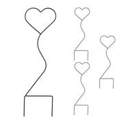 Relaxdays 4 tutores para plantas forma de corazón negro