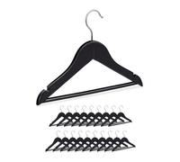 Relaxdays Pack 40 perchas infantiles negras negro,plata