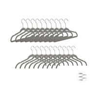 Relaxdays Pack 40 perchas ropa de terciopelo plata,gris