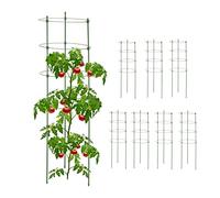 Relaxdays Pack 8 tutores plantas 90 cm verde