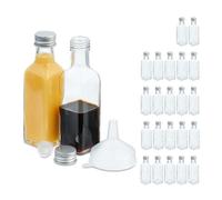 Relaxdays Pack botellitas de cristal 100 ml plata,transparente