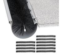 Relaxdays Pack de 10 Cepillos para Canalones, 100 x 12 cm, Limpiadores de Hojas, Protectores Pájaros y Martas, Negro