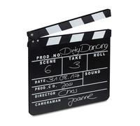 Relaxdays Pack de 10 Claquetas cine blanco,negro