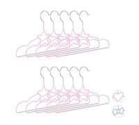 Relaxdays Pack de 10 perchas bebé rosa,plata