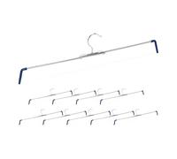 Relaxdays Pack 10 perchas pantalones extensibles azul oscuro,plata