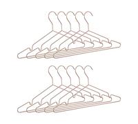 Relaxdays Pack de 10 Perchas Ropa Antideslizantes, Metal, Dorado Rosa, 21 x 42 x 0,3 cm