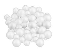 Relaxdays Pack de 144 Bolas Poliespán, Corcho, Grandes y Pequeñas, ∅ 2, 5 y 7 cm, Para Manualidades y Pintar, Blanco