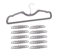 Relaxdays Pack de 150 perchas terciopelo gris plata,gris